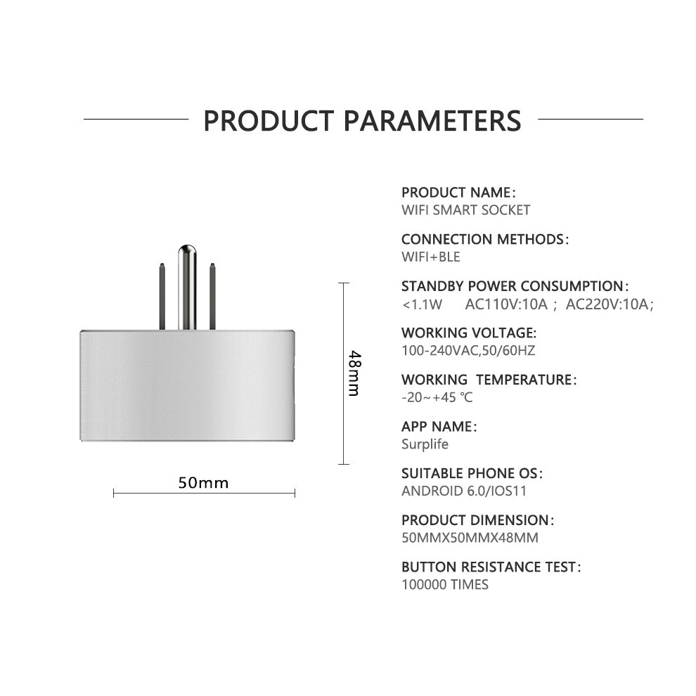 Smart Mini Plug WiFi, Works with Alexa/Google Assistant/Sri, APP& Timer Control,FCC/CE/RoHS Certified, 2 Pack, White